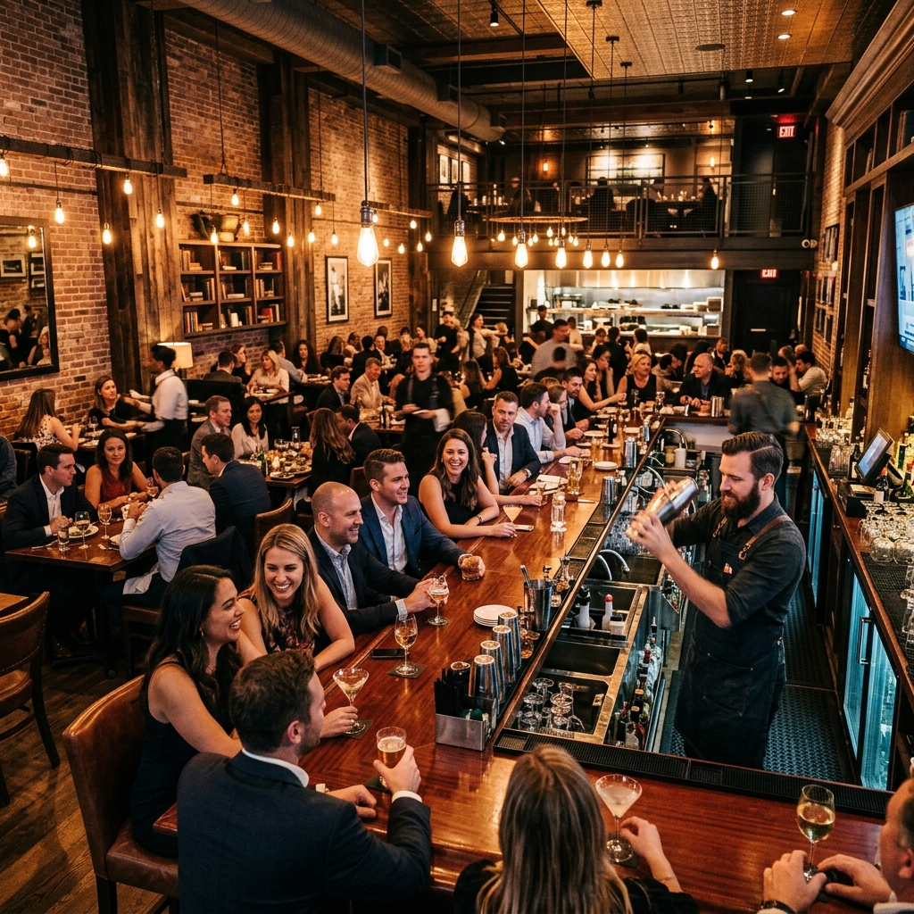 Vibrant bar scene